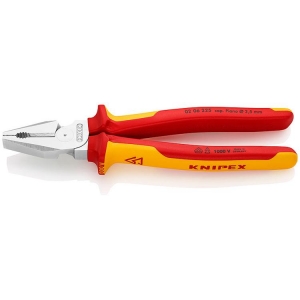 Knipex 02 06 225 Combination Pliers high-leverage chrome-plated 225mm